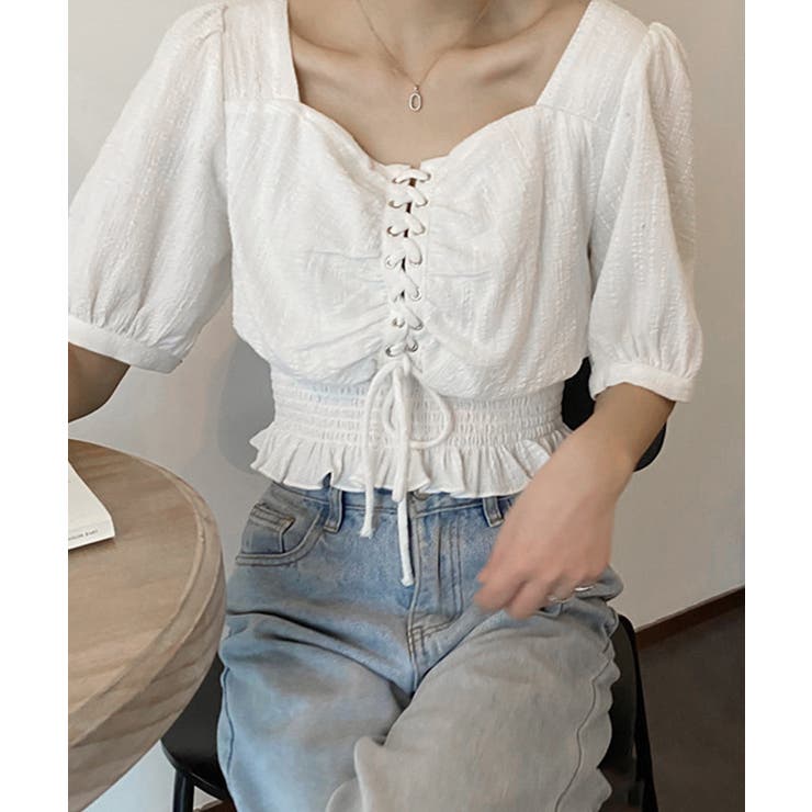 レースアップブラウスウエストシャーリング | Miniministore | 詳細画像7 