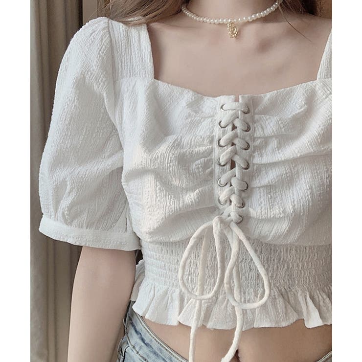 レースアップブラウスウエストシャーリング | Miniministore | 詳細画像8 