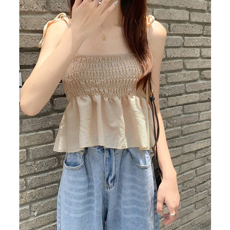 シャーリングキャミソール ペプラムキャミ | Miniministore | 詳細画像13 