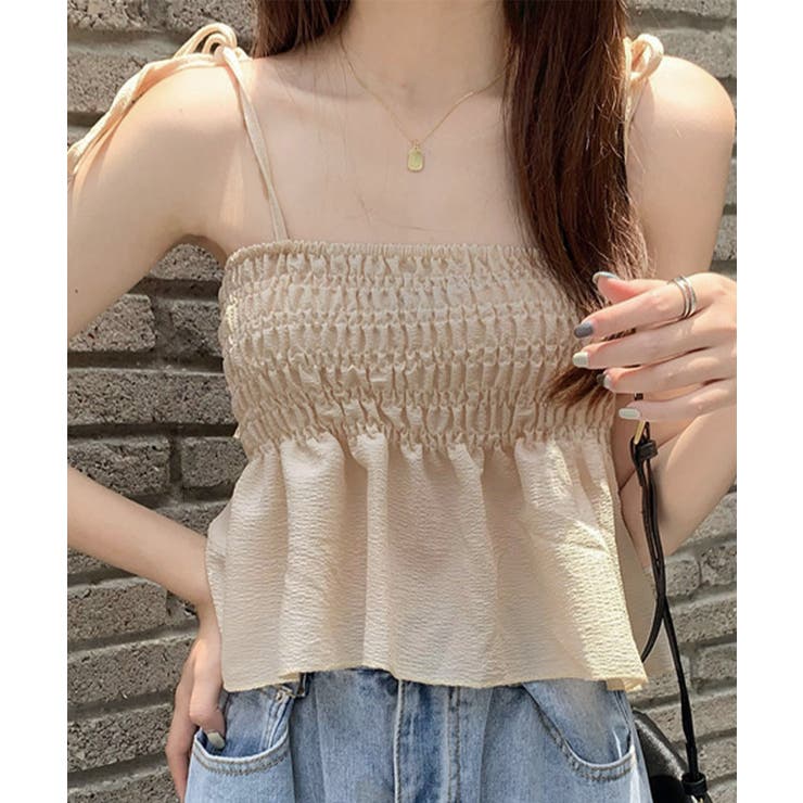 シャーリングキャミソール ペプラムキャミ | Miniministore | 詳細画像15 