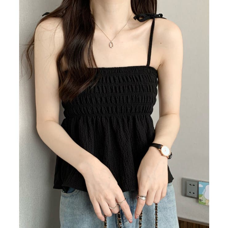 シャーリングキャミソール ペプラムキャミ | Miniministore | 詳細画像6 
