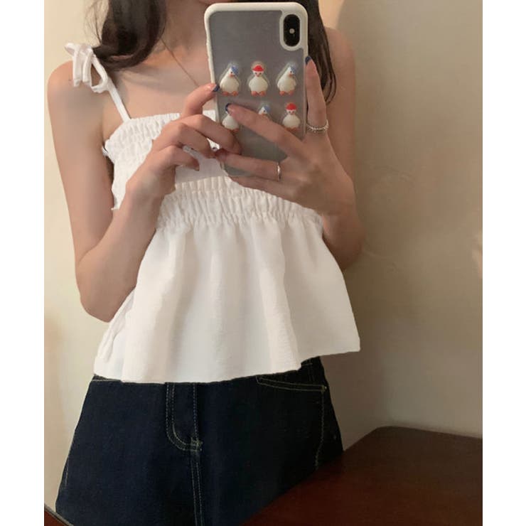 シャーリングキャミソール ペプラムキャミ | Miniministore | 詳細画像9 