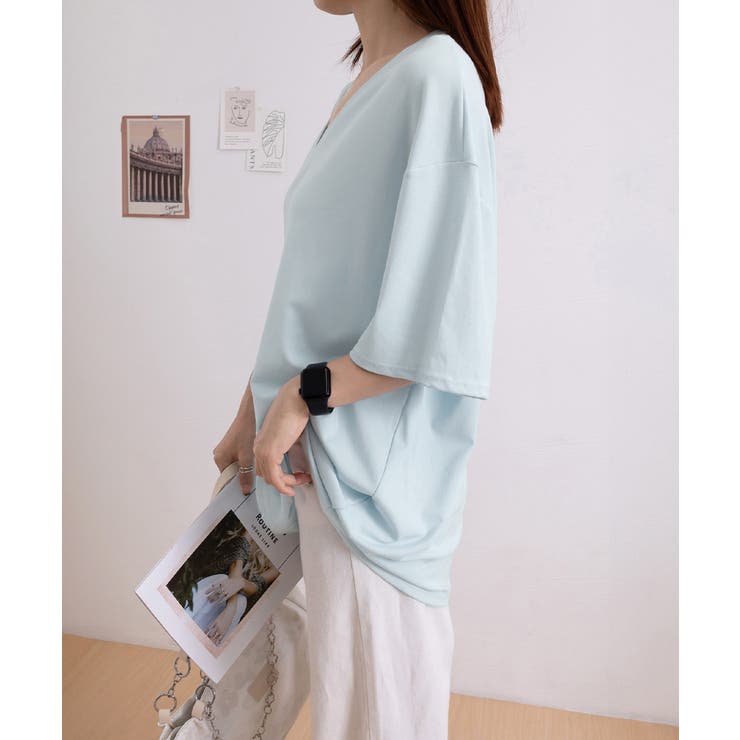 ビッグtシャツレディース無地半袖Tシャツ | Miniministore | 詳細画像18 