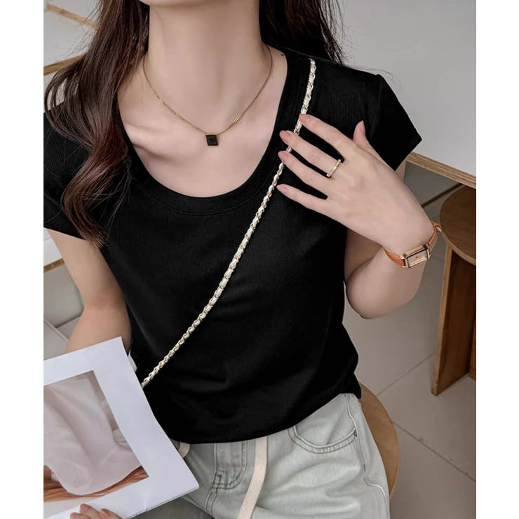 UネックTシャツ レディース 半袖 夏服 | Miniministore | 詳細画像7 