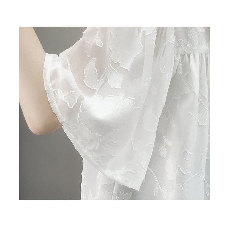 Vネックフリルブラウス 花柄刺しゅう夏服 | Miniministore | 詳細画像16 