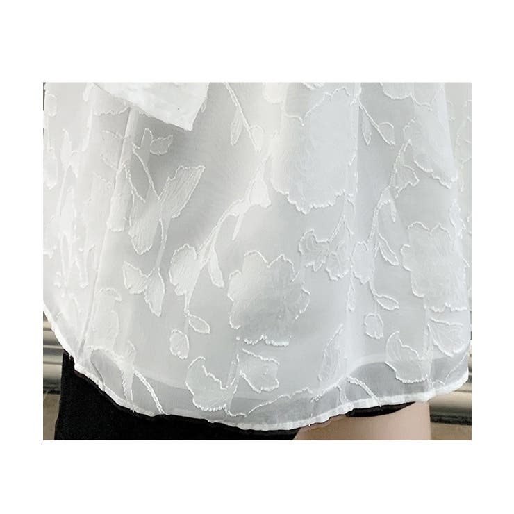 Vネックフリルブラウス 花柄刺しゅう夏服 | Miniministore | 詳細画像17 
