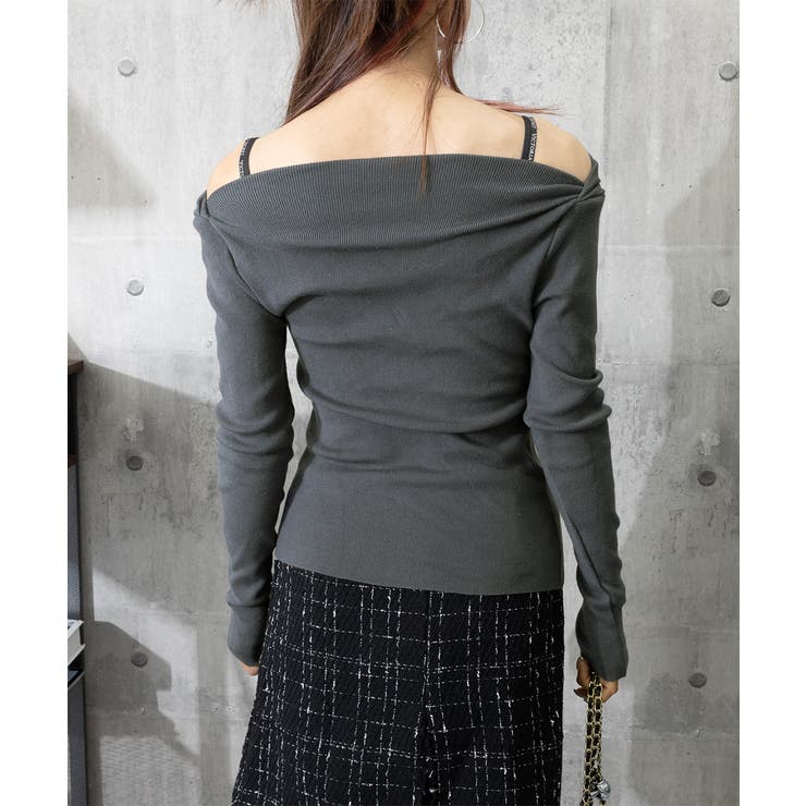 オフショルニットトップスサイドタック長袖 | Miniministore | 詳細画像20 