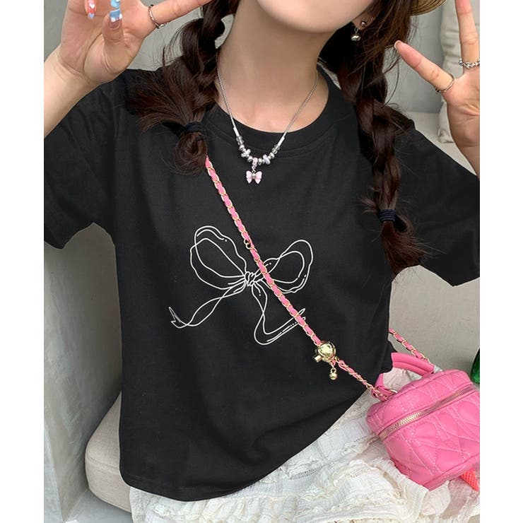 リボンプリントTシャツ レディース 半袖 | Miniministore | 詳細画像17 