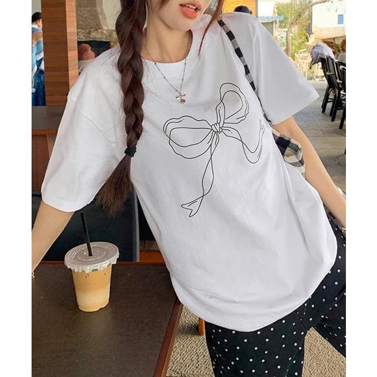 リボンプリントTシャツ レディース 半袖 | Miniministore | 詳細画像2 