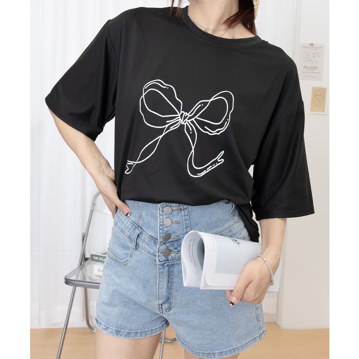 リボンプリントTシャツ レディース 半袖 | Miniministore | 詳細画像20 