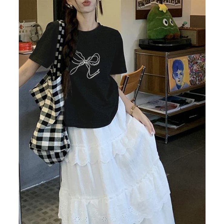 リボンプリントTシャツ レディース 半袖 | Miniministore | 詳細画像9 