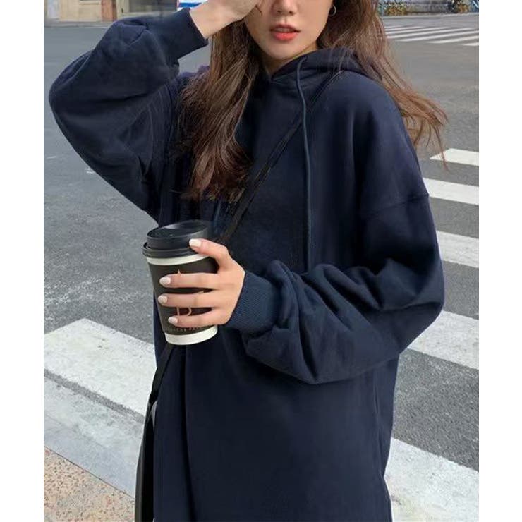 裏起毛 ロングパーカーワンピース 着やせ | Miniministore | 詳細画像13 