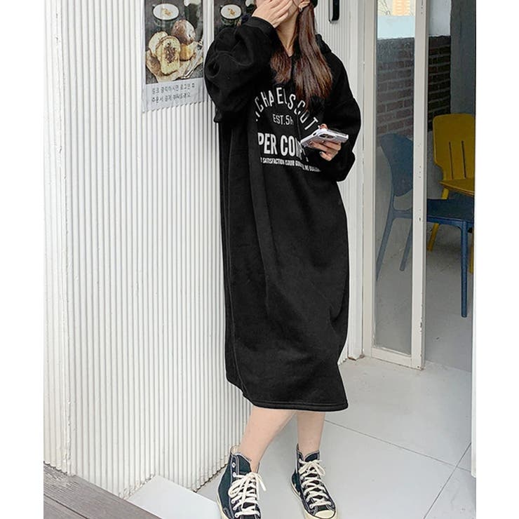 フーディスウェットワンピース裏起毛ワンピ | Miniministore | 詳細画像14 