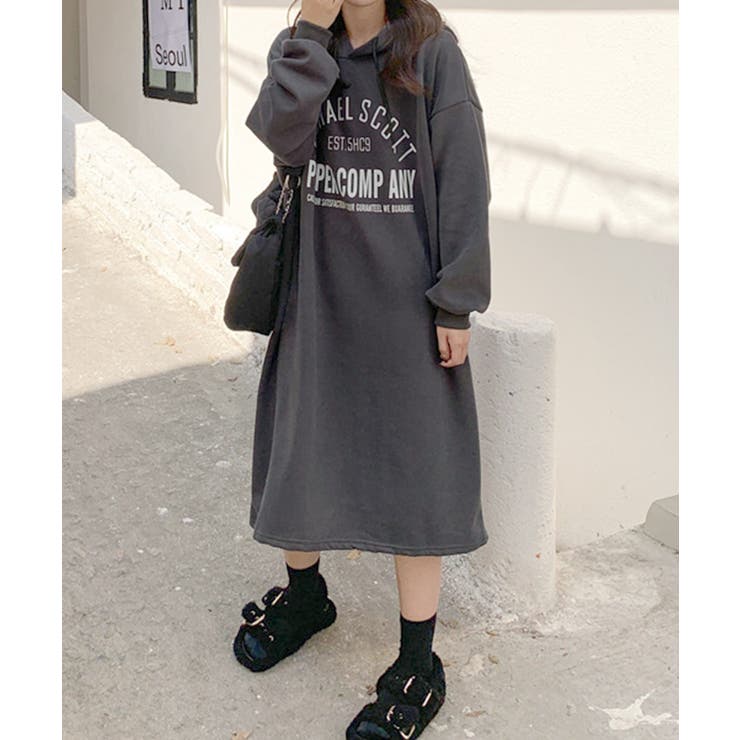 フーディスウェットワンピース裏起毛ワンピ | Miniministore | 詳細画像5 