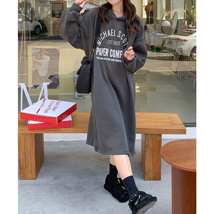 フーディスウェットワンピース裏起毛ワンピ | Miniministore | 詳細画像7 