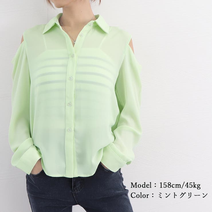 シアー シャツブラウス レディース 長袖 | Miniministore | 詳細画像15 