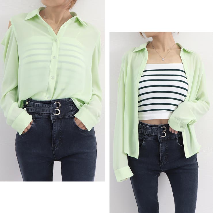 シアー シャツブラウス レディース 長袖 | Miniministore | 詳細画像18 