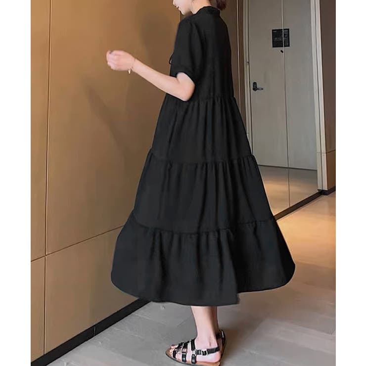 リボンタイ ティアードワンピースミモレ丈 | Miniministore | 詳細画像6 