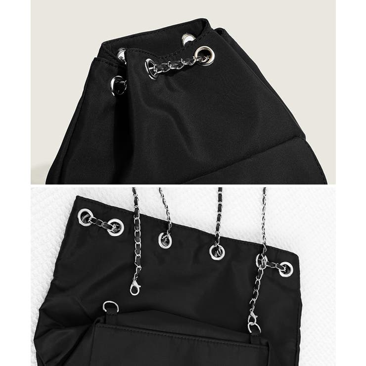 巾着リュック ナイロンチェーンバッグ軽量 | Miniministore | 詳細画像17 