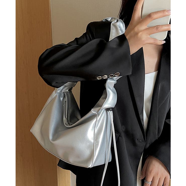 ギャザーショルダーバッグ ドロストバッグ[品番：II000011908