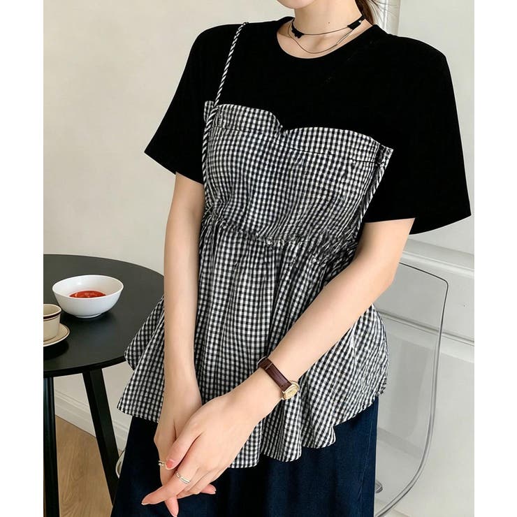 ドッキングペプラムブラウス 半袖トップス | Miniministore | 詳細画像6 