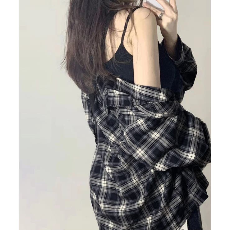 レディースチェックシャツブラウスレトロ風 | Miniministore | 詳細画像11 