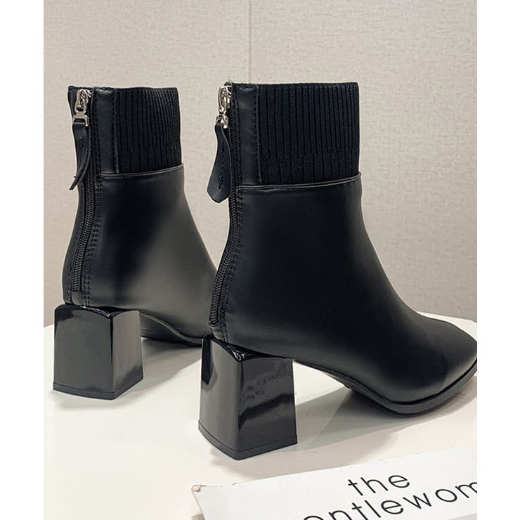 ショートブーツ 美脚 リブ切り替えブーツ | Miniministore | 詳細画像15 