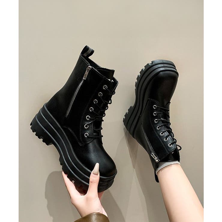 ショートブーツ厚底 ワークブーツ美脚脚長 | Miniministore | 詳細画像12 