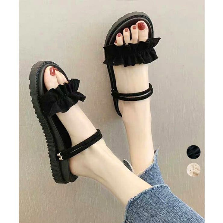 2WAY厚底サンダル フリルサンダル美脚 | Miniministore | 詳細画像1 