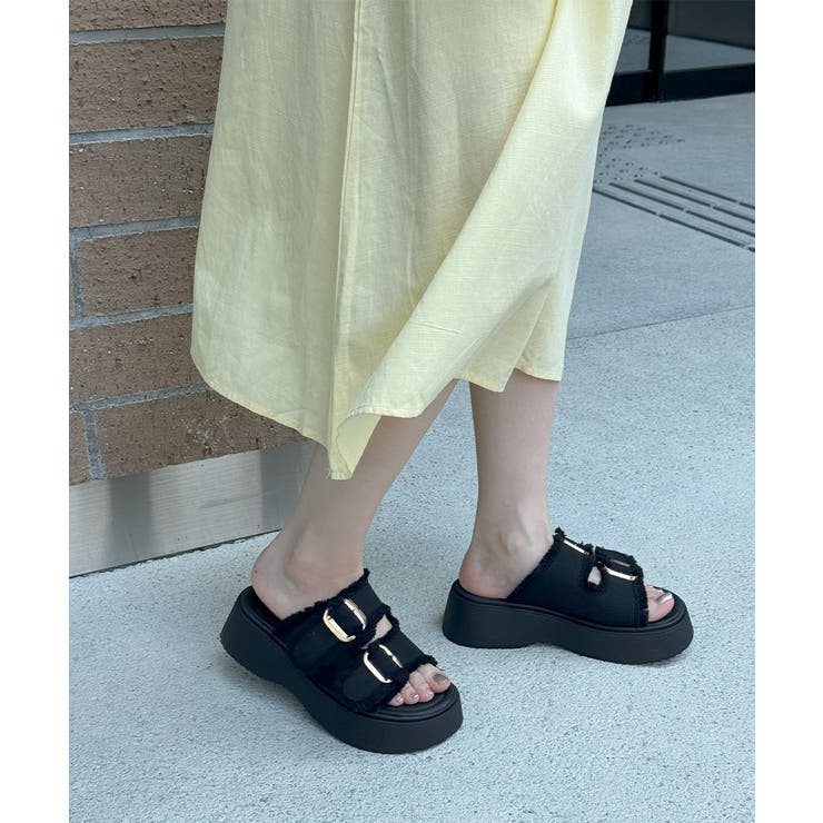 ダブルバックルサンダルデニム厚底サンダル | Miniministore | 詳細画像11 