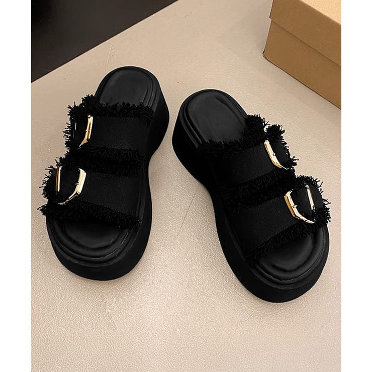 ダブルバックルサンダルデニム厚底サンダル | Miniministore | 詳細画像21 