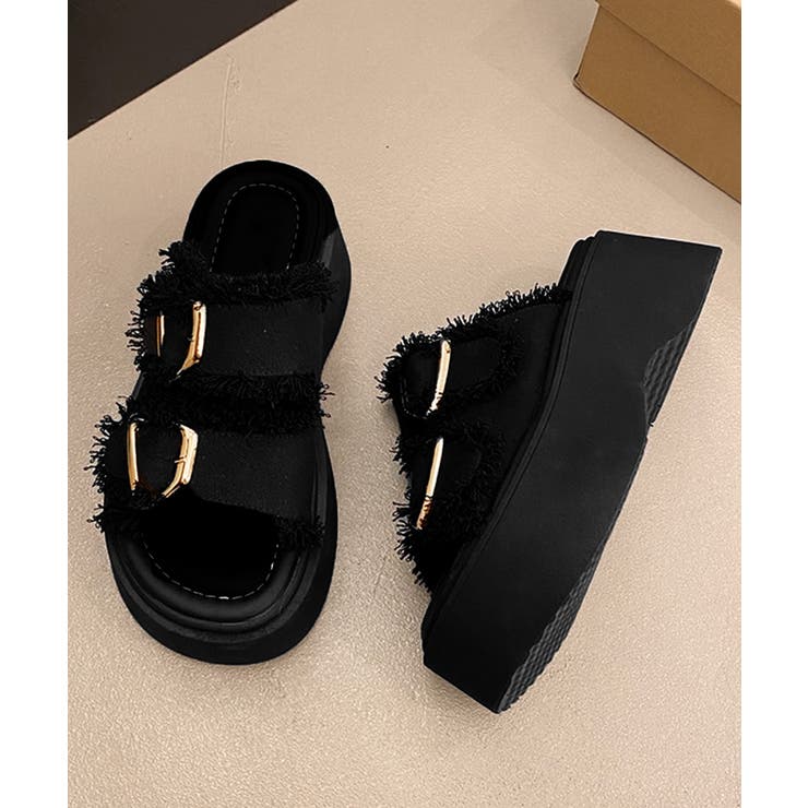 ダブルバックルサンダルデニム厚底サンダル | Miniministore | 詳細画像24 