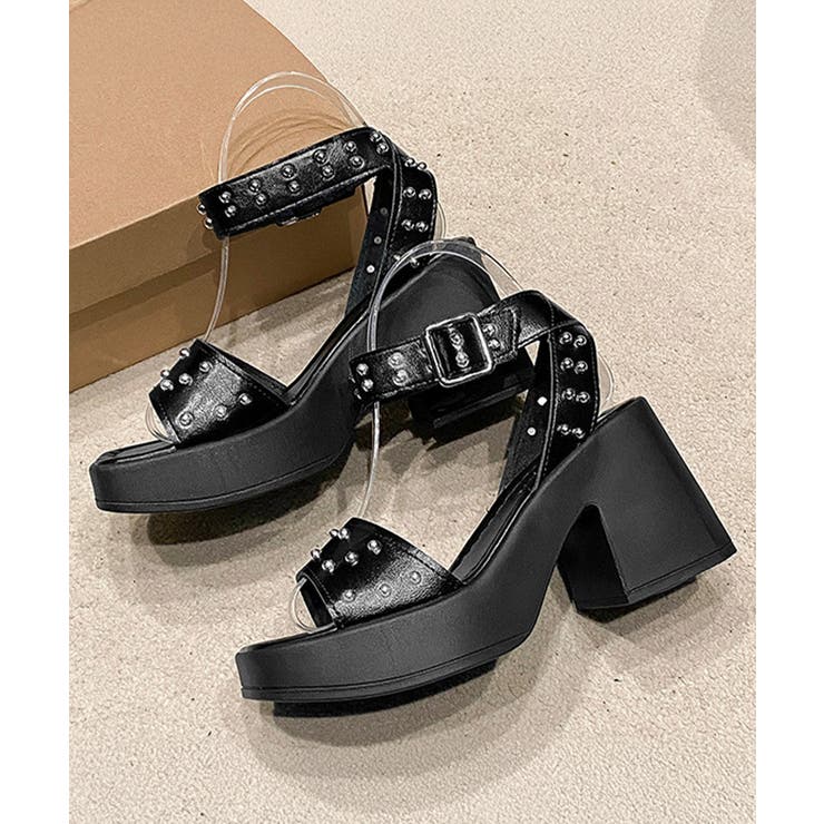 スタッズ 厚底サンダル チャンキーヒール | Miniministore | 詳細画像20 