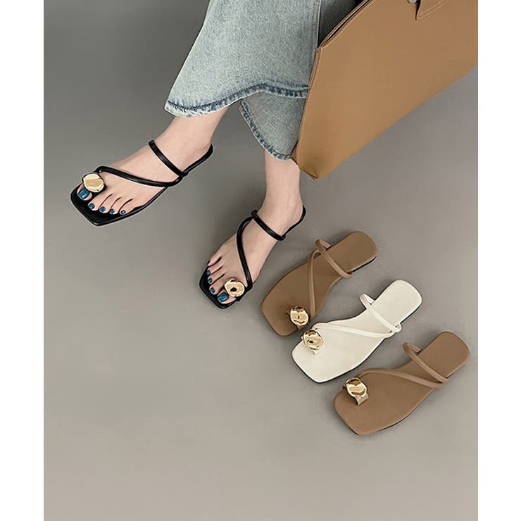 メタルサムリングトングサンダルストラップ | Miniministore | 詳細画像18 