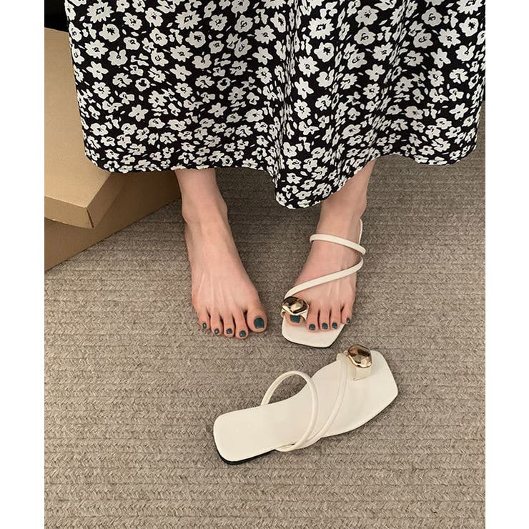 メタルサムリングトングサンダルストラップ | Miniministore | 詳細画像9 