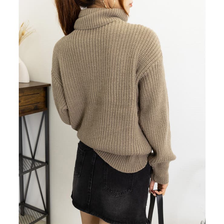 ハーフジップニットセーター ビッグカラー | Miniministore | 詳細画像20 