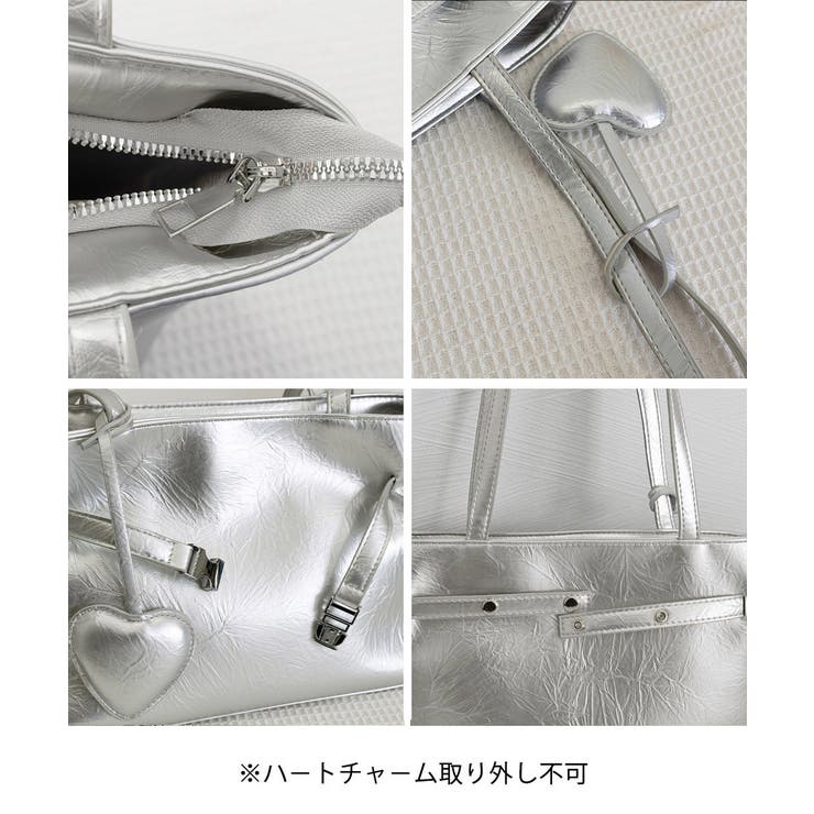 トートバッグ ハートチャーム付き肩掛け鞄 | Miniministore | 詳細画像26 