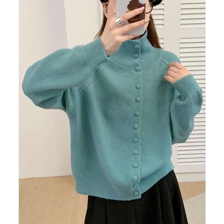 くるみボタンハイネックニットカーディガン | Miniministore | 詳細画像15 
