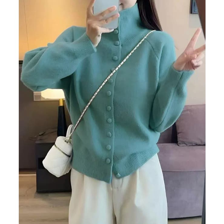 くるみボタンハイネックニットカーディガン | Miniministore | 詳細画像16 