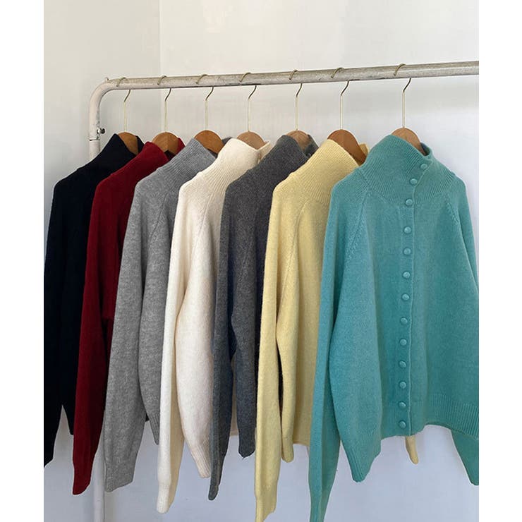 くるみボタンハイネックニットカーディガン | Miniministore | 詳細画像17 