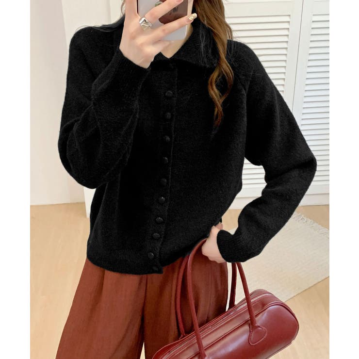 くるみボタンハイネックニットカーディガン | Miniministore | 詳細画像2 