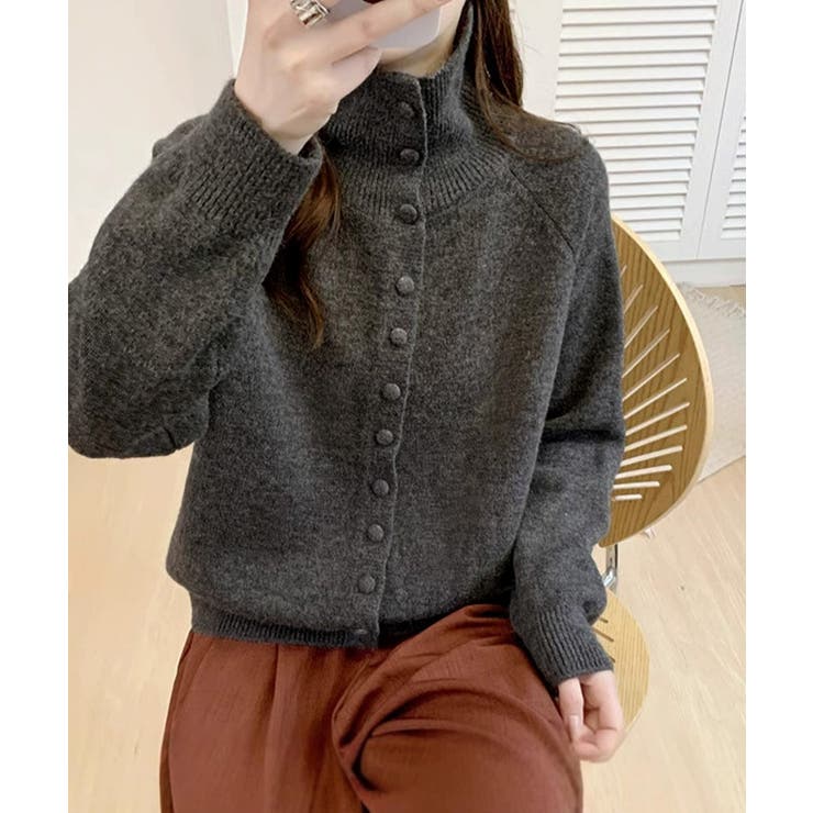 くるみボタンハイネックニットカーディガン | Miniministore | 詳細画像8 