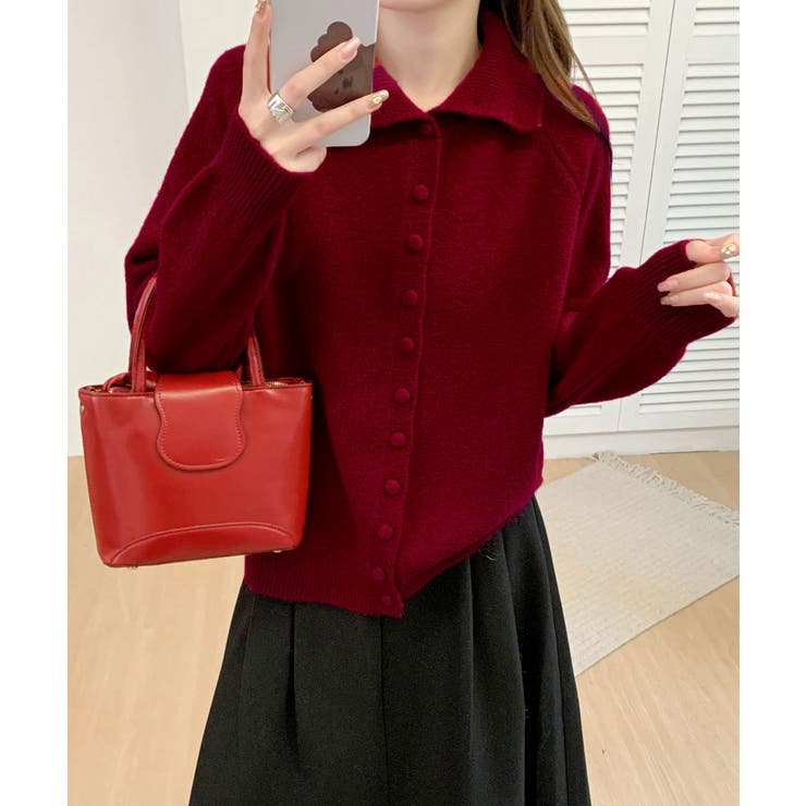 くるみボタンハイネックニットカーディガン | Miniministore | 詳細画像9 