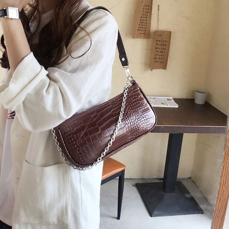 クロコ型押しミニショルダーバッグ2way[品番:II000008997