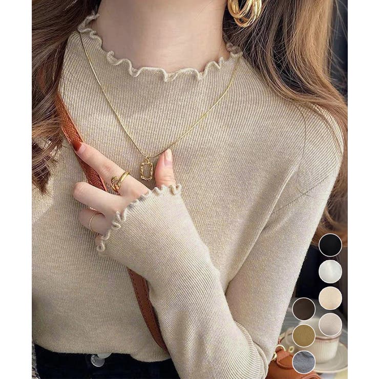 メロウフリル ニットトップス レディース | Miniministore | 詳細画像1 