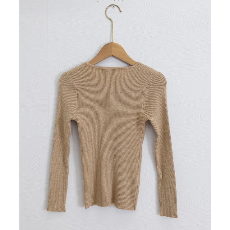 Uネックリブトップススクエアネックニット | Miniministore | 詳細画像27 