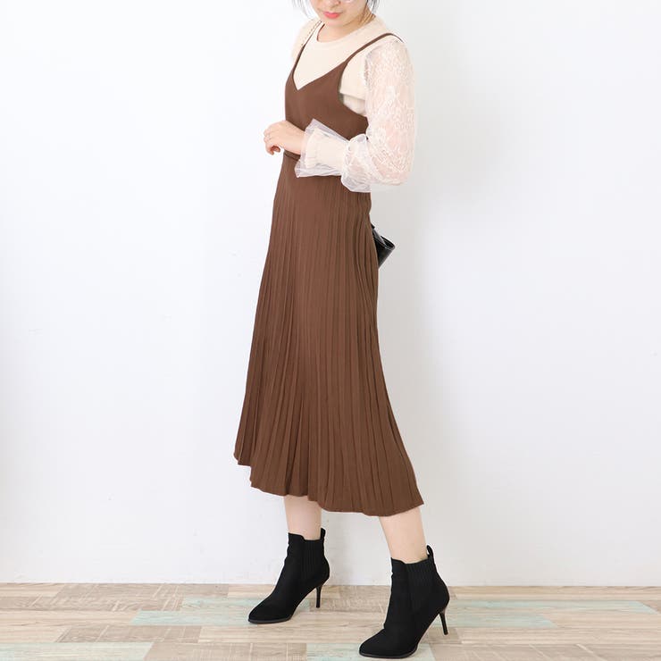 プリーツ キャミソールワンピース レディース | Miniministore | 詳細画像12 