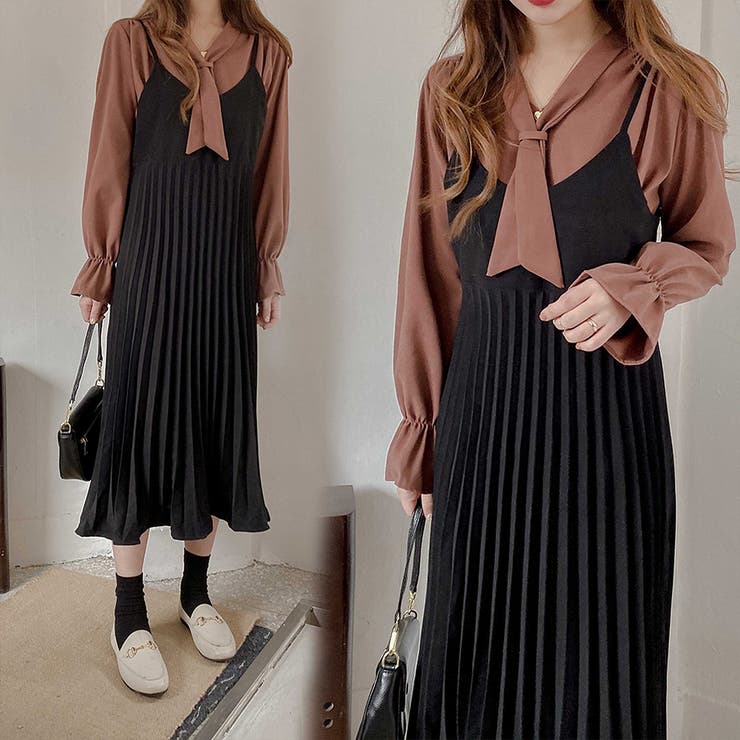 プリーツ キャミソールワンピース レディース | Miniministore | 詳細画像5 