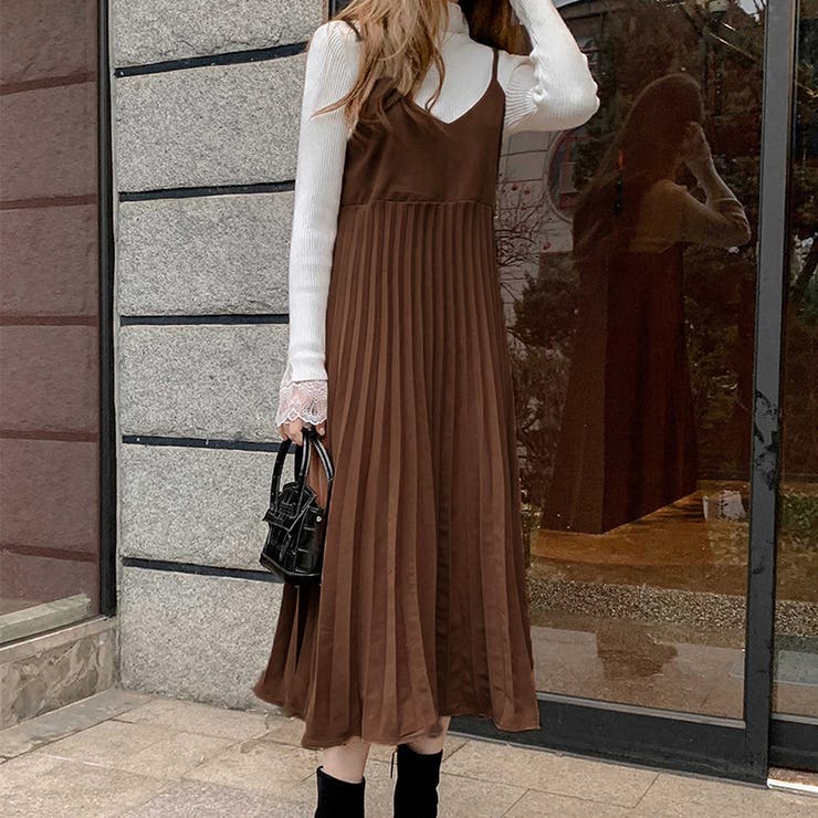 プリーツ キャミソールワンピース レディース | Miniministore | 詳細画像6 