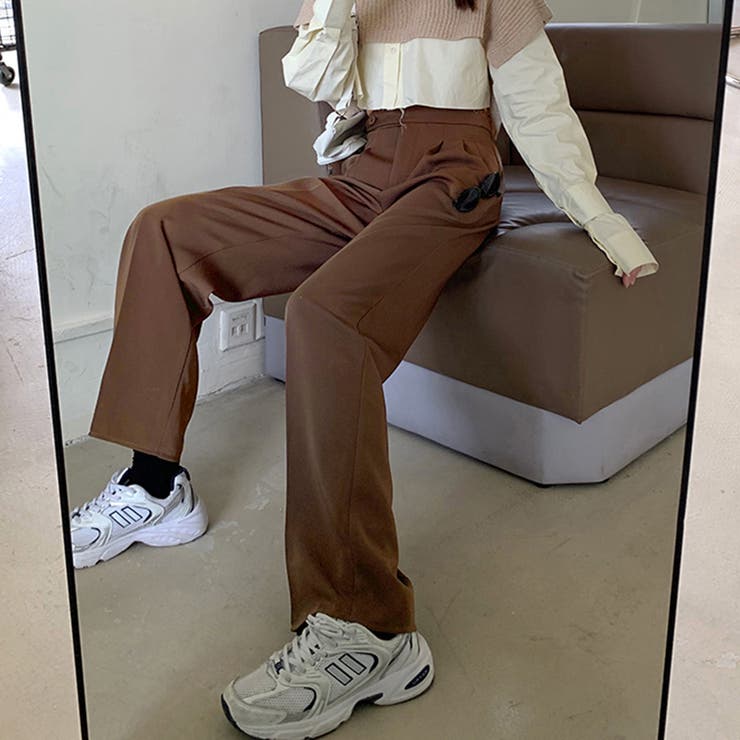 セミワイドパンツ レディース オフィス オフィスカジュアル[品番